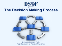 The Decision Making Process The Decision Making Process