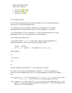 Math 4150 Number Theory