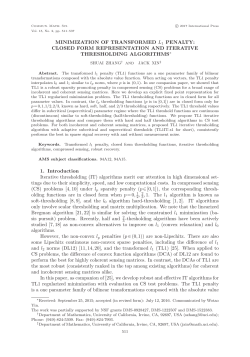 MINIMIZATION OF TRANSFORMED L1 PENALTY