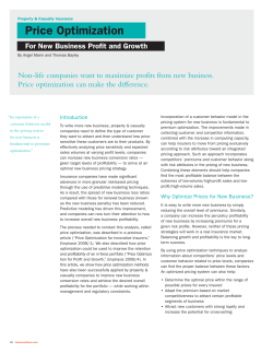 Price Optimization for New Business Profit and Growth