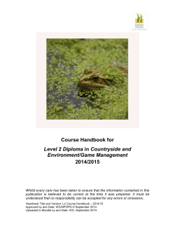 Course Handbook for Level 2 Diploma in