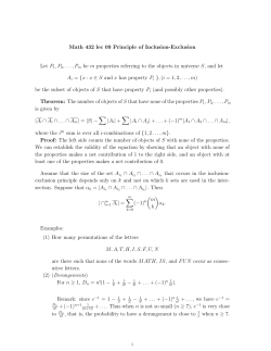 Math 432 lec 09 Principle of Inclusion