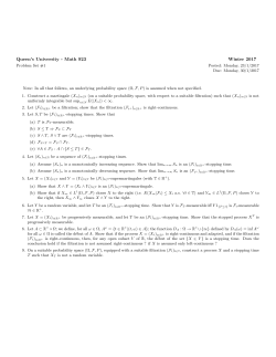 Queen`s University - Math 923 Winter 2017 1