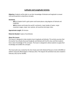 Latitude and Longitude Activity - Middle