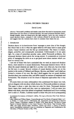 Causal decision theory