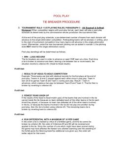 pool play tie breaker procedure
