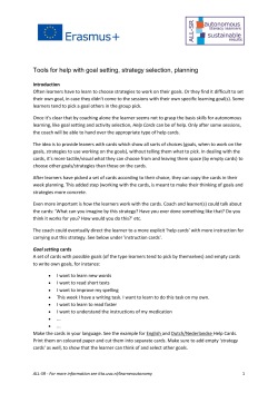 Tools for help with goal setting, strategy selection, planning