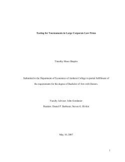1 Testing for Tournaments in Large Corporate Law Firms Timothy