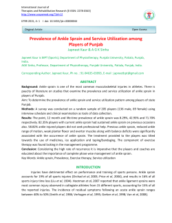 Prevalence of Ankle Sprain and Service Utilization among Players of