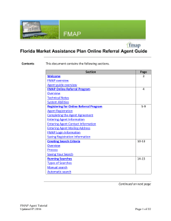 Agent Tutorial - Florida Market Assistance Program