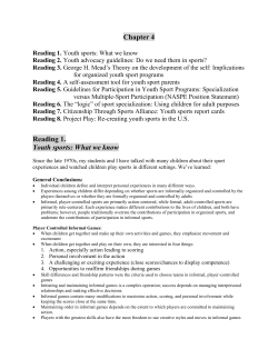 Guidelines for Participation in Youth Sport Programs