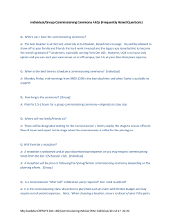 Individual / Group Commissioning Ceremony FAQs