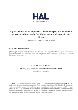 A polynomial time algorithm for makespan minimization on one