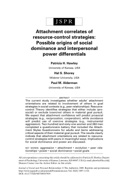 Attachment correlates of resource-control strategies: Possible