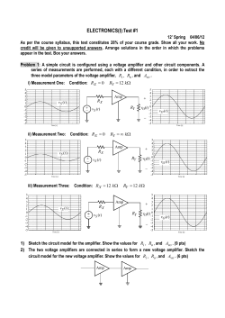 ELECTRONICS(I):Test #1 12` Spring 04/06/12 As per the course