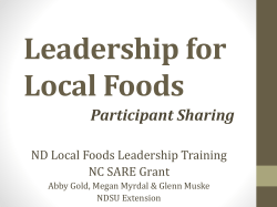 Leadership for Local Foods - Sustainable Agriculture Research and