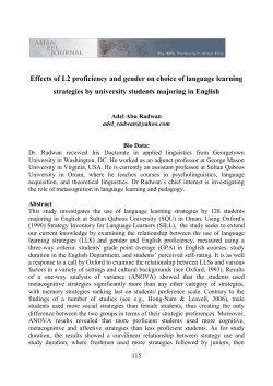 Effects of L2 proficiency and gender on choice of language learning