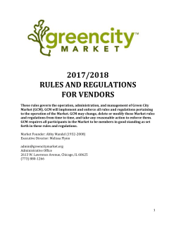 2017/2018 rules and regulations for vendors