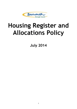Housing Register and Lettings Policy April 2015