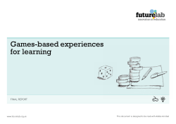 Games-based experiences for learning