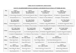 schedule - Cork County Badminton Association