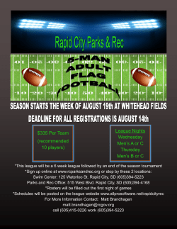 (recommended 10 players) League Nights Wednesday Men`s A or C