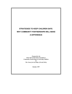 strategies to keep children safe: why community partnerships will