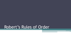 Robert`s Rules of Order - Duval County Public Schools