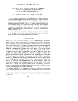 Efficiency and Equilibrium with Dynamic Increasing Aggregate