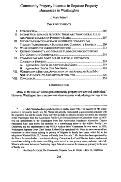 Community Property Interests in Separate Property Businesses in