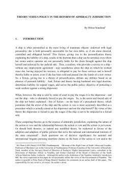 Theory versus policy in the reform of admiralty jurisdiction