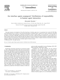 Are interface agents scapegoats? Attributions of responsibility in