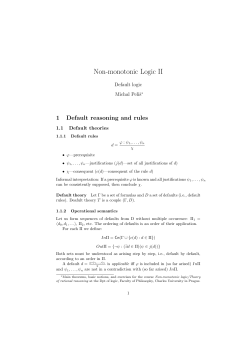 Non-monotonic Logic II