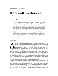DLC: Perpetual Commodification of the Video Game