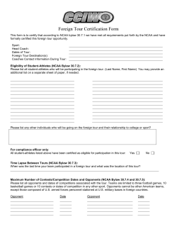 Foreign Tour Certification Form