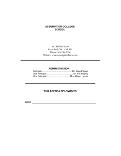 2016-2017 Student Agenda - Assumption College School