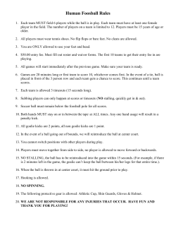 Human Foosball Rules
