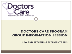 Doctors Care Program Group Information Session (GIS)