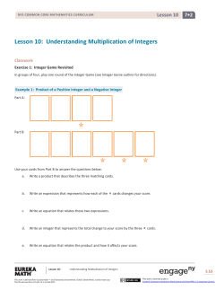 Grade 7 Mathematics Module 2, Topic B, Lesson 10