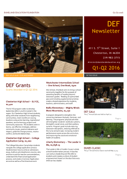 DEF Newsletter Q1-Q2 2016 - Duneland Education Foundation