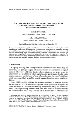 Further Evidence on the Bank Lending Process and the Capital