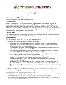 STM Course Syllabus Systems Thinking