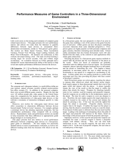 Performance Measures of Game Controllers in a