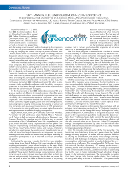 Sixth Annual IEEE OnlineGreenComm 2016