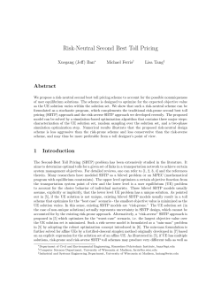 Risk-Neutral Second Best Toll Pricing - UW
