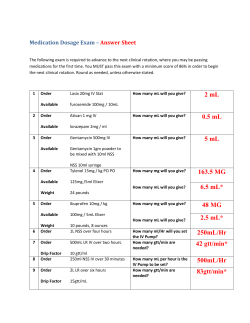 Medication Dosage Exam &ndash; Answer Sheet