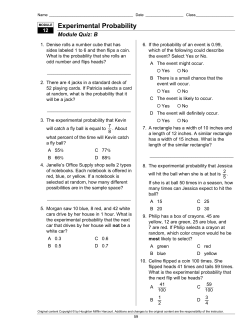 Experimental Probability