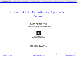 R. Axelrod &ndash; An Evolutionary Approach to Norms