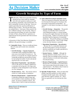 Growth Strategies by Type of Farm