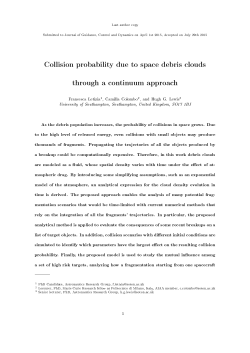 Collision probability due to space debris clouds